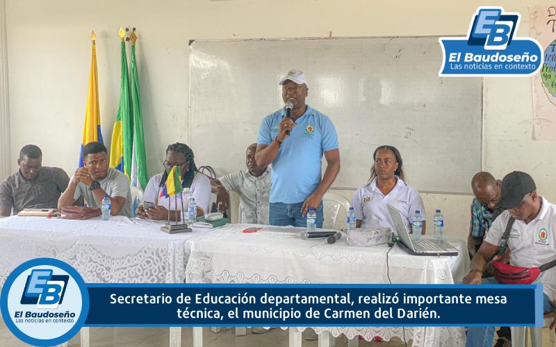 El Secretario de Educación departamental y gran parte de su equipo de trabajo, realizaron importante mesa técnica, en el municipio de Carmen del Darién