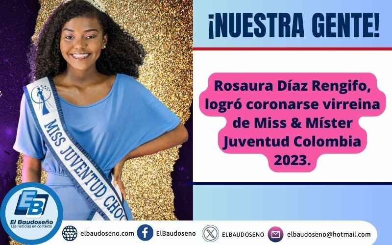 Rosaura Díaz Rengifo, logró coronarse virreina de Miss Juventud Colombia 2023.