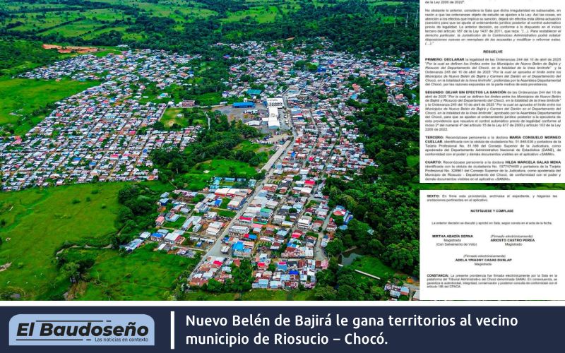 Nuevo Belén de Bajirá le gana territorios al vecino municipio de Riosucio – Chocó.