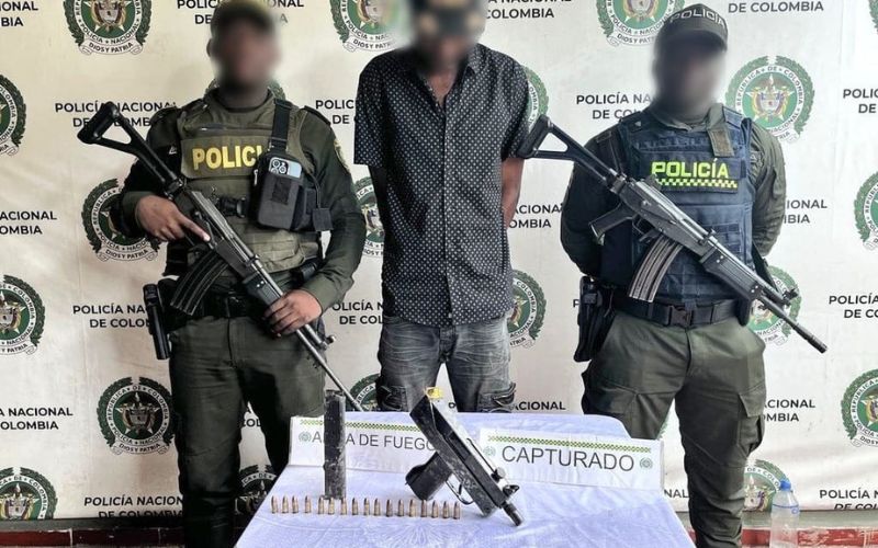 Capturado en flagrancia un sujeto con una subametralladora.