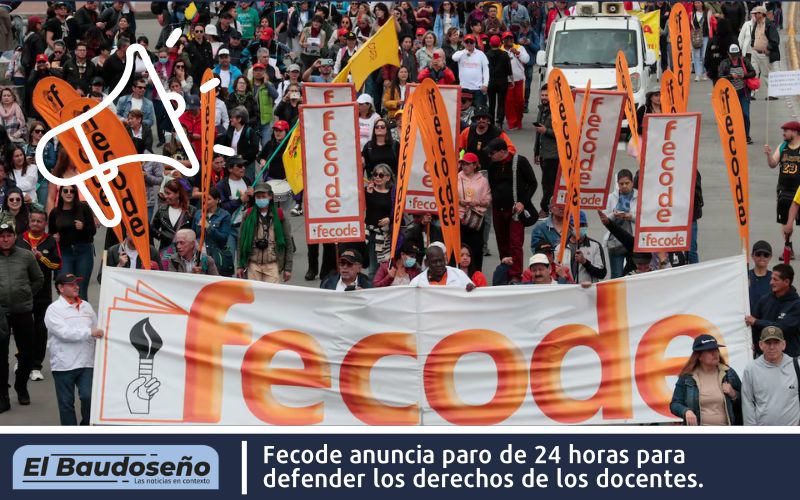 Fecode anuncia paro de 24 horas para defender los derechos de los docentes.
