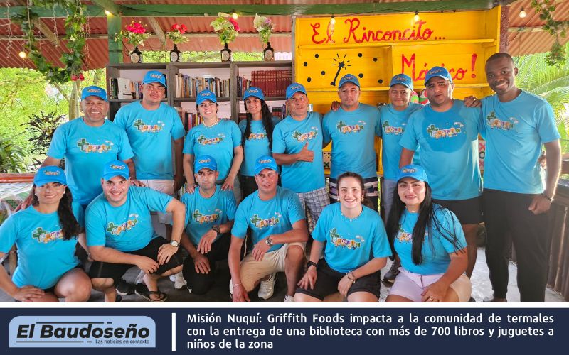 Misión Nuquí: Griffith Foods impacta a la comunidad de termales con la entrega de una biblioteca con más de 700 libros y juguetes a niños de la zona.