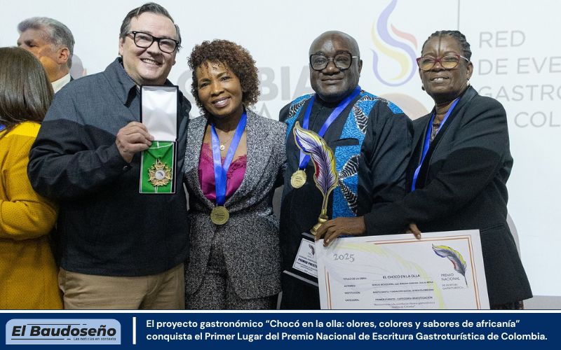 El proyecto gastronómico “Chocó en la olla: olores, colores y sabores de africanía” conquista el Primer Lugar del Premio Nacional de Escritura Gastroturística de Colombia.
