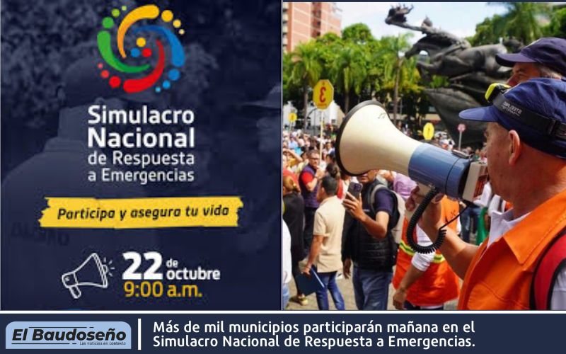 Más de mil municipios participarán mañana en el Simulacro Nacional de Respuesta a Emergencias.