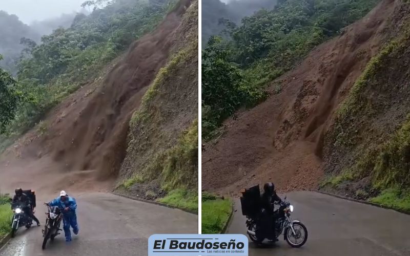 Cierre total en la vía que comunica a los departamentos de Chocó y Risaralda por deslizamiento de tierra en el sector La Quiebra.
