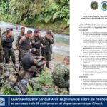Guardia Indígena Enrique Arce se pronuncia sobre los hechos relacionados con el secuestro de 18 militares en el departamento del Chocó.