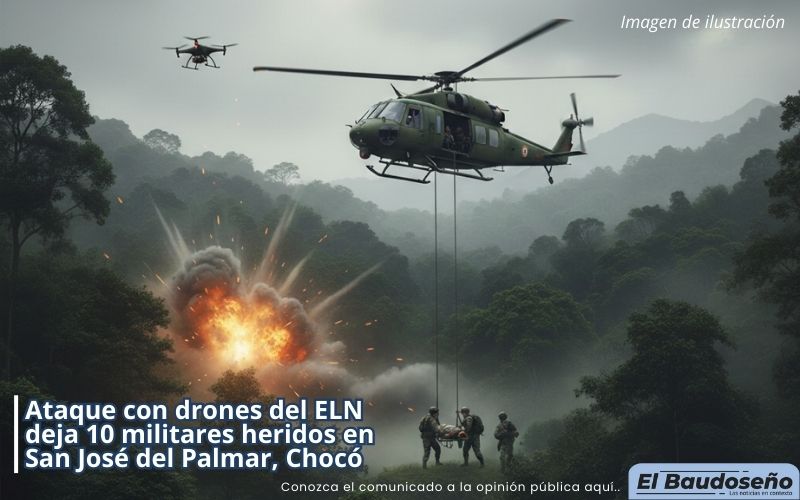 Ataque con drones del ELN deja 10 militares heridos en San José del Palmar, Chocó