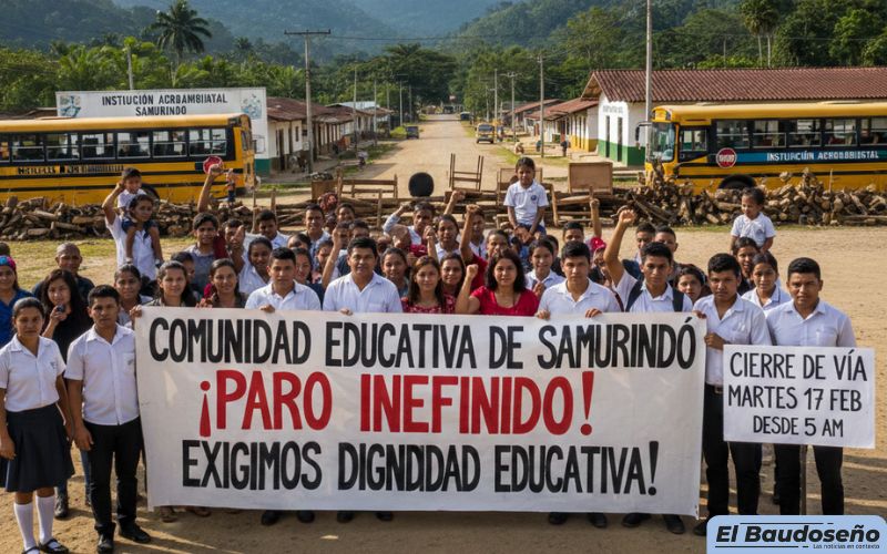 Samurindó se va a Paro: Bloqueo indefinido de vía principal a partir del 17 de febrero