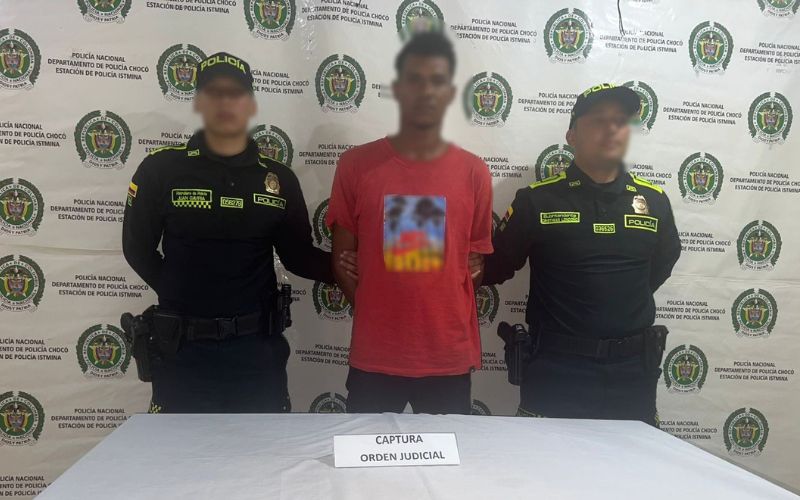 En la vía que de Istmina conduce al municipio de Condoto fue capturado un ciudadano por orden judicial.