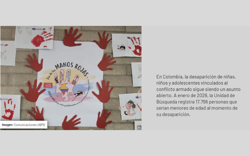 Nunca más un niño o una niña desaparecida por causa de la guerra en Colombia