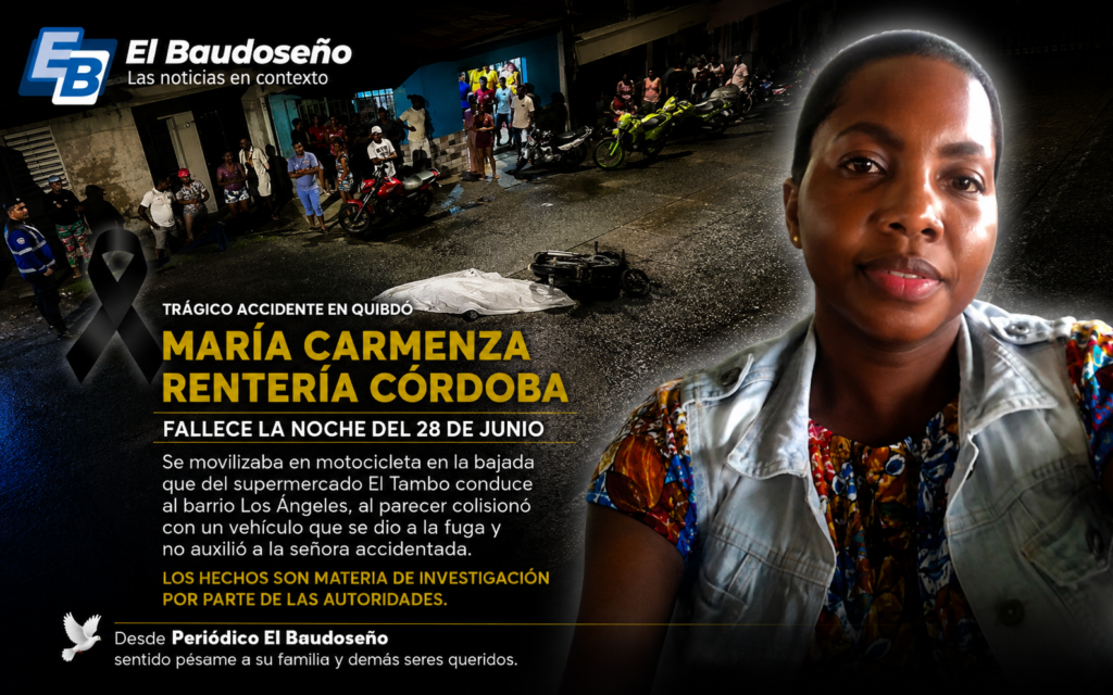 María Carmenza Rentería Córdoba fallece en trágico accidente de tránsito en Quibdó