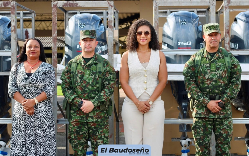 Ejército Nacional fortalece su capacidad fluvial en el Chocó con la entrega de cuatro motores fuera de borda