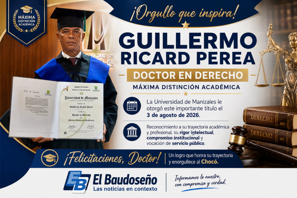 Guillermo Ricard Perea recibe el título de Doctor en Derecho con máxima distinción académica de la Universidad de Manizales